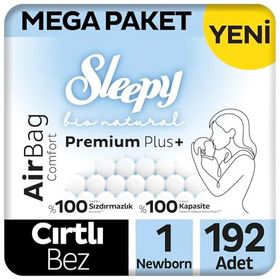 Sleepy Bio Natural Premium Plus Airbag Comfort No:1 Yenidoğan Bebek Bezi
