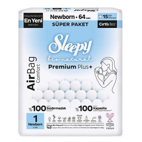 Sleepy Bio Natural Premium Plus Airbag Comfort No:1 Yenidoğan Bebek Bezi