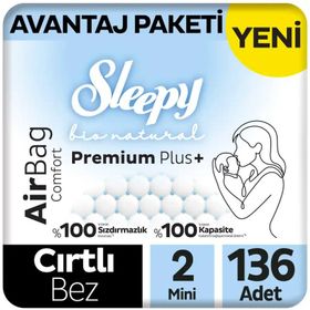 Sleepy Bio Natural Premium Plus Airbag Comfort No:2 Mini 136 Adet Bebek Bezi