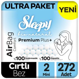 Sleepy Bio Natural Premium Plus Airbag Comfort No:2 Mini 272 Adet Bebek Bezi