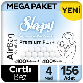 Sleepy Bio Natural Premium Plus Airbag Comfort No:4 Maxi 156 Adet Bebek Bezi
