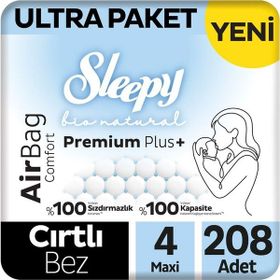 Sleepy Bio Natural Premium Plus Airbag Comfort No:4 Maxi 208 Adet Bebek Bezi