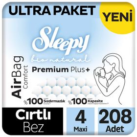 Sleepy Bio Natural Premium Plus Airbag Comfort No:4 Maxi 208 Adet Bebek Bezi
