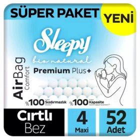 Sleepy Bio Natural Premium Plus Airbag Comfort No:4 Maxi 52 Adet Bebek Bezi