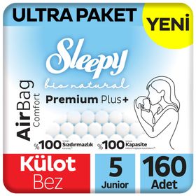 Sleepy Bio Natural Premium Plus Airbag Comfort No:5 Junior 160 Adet Külot Bebek Bezi