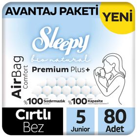 Sleepy Bio Natural Premium Plus Airbag Comfort No:5 Junior 80 Adet Bebek Bezi