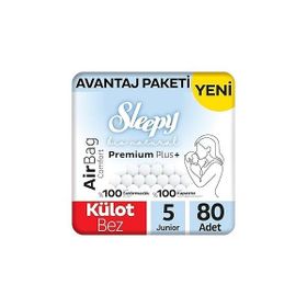 Sleepy Bio Natural Premium Plus Airbag Comfort No:5 Junior 80 Adet Külot Bebek Bezi