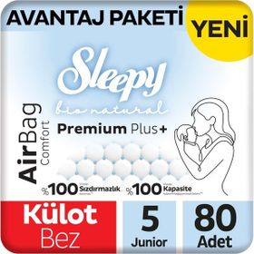 Sleepy Bio Natural Premium Plus Airbag Comfort No:5 Junior 80 Adet Külot Bebek Bezi