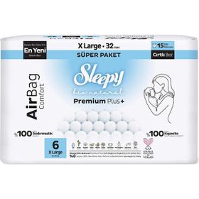 Sleepy Bio Natural Premium Plus Airbag Comfort No:6 XLarge 32 Adet Bebek Bezi