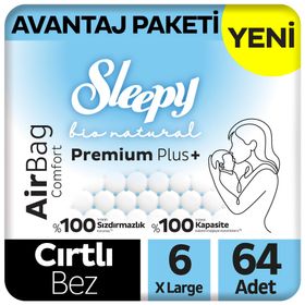 Sleepy Bio Natural Premium Plus Airbag Comfort No:6 Xlarge 64 Adet Bebek Bezi