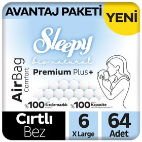 Sleepy Bio Natural Premium Plus Airbag Comfort No:6 Xlarge 64 Adet Bebek Bezi