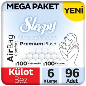 Sleepy Bio Natural Premium Plus Airbag Comfort No:6 Xlarge 96 Adet Külot Bebek Bezi