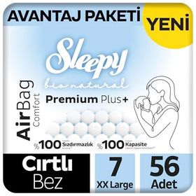 Sleepy Bio Natural Premium Plus Airbag Comfort No:7 XXLarge 56 Adet Bebek Bezi