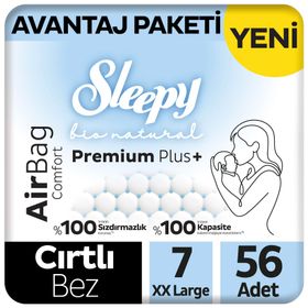 Sleepy Bio Natural Premium Plus Airbag Comfort No:7 XXLarge 56 Adet Bebek Bezi