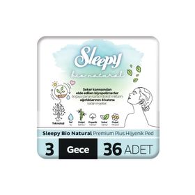 Sleepy Bio Natural Premium Plus Gece 108 Adet Hijyenik Ped
