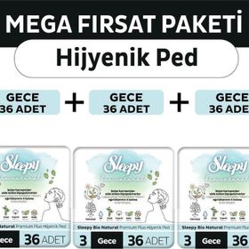 Sleepy Bio Natural Premium Plus Gece 108 Adet Hijyenik Ped