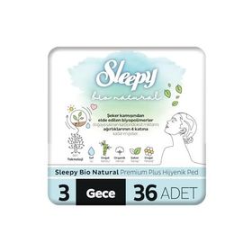Sleepy Bio Natural Premium Plus Gece 108 Adet Hijyenik Ped