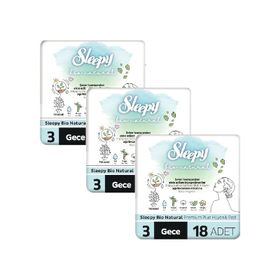 Sleepy Bio Natural Premium Plus Gece 54 Adet Hijyenik Ped