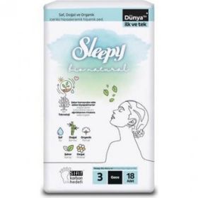 Sleepy Bio Natural Premium Plus Hijyenik 18 Adet Gece Ped