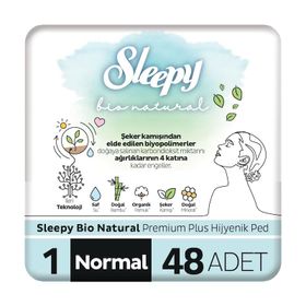 Sleepy Bio Natural Premium Plus Hijyenik 48 Adet Normal Ped