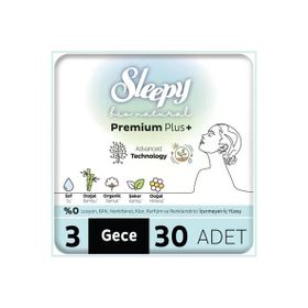 Sleepy Bio Natural Premium Plus Mega Paket Gece 30 Adet Hijyenik Ped