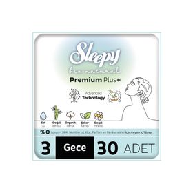 Sleepy Bio Natural Premium Plus Mega Paket Gece 30 Adet Hijyenik Ped