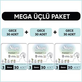 Sleepy Bio Natural Premium Plus Mega Paket Gece 30x3 90 Adet Hijyenik Ped