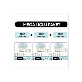 Sleepy Bio Natural Premium Plus Mega Paket Gece 30x3 90 Adet Hijyenik Ped