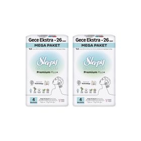 Sleepy Bio Natural Premium Plus Mega Paket Gece Extra 26x2 52 Adet Hijyenik Ped