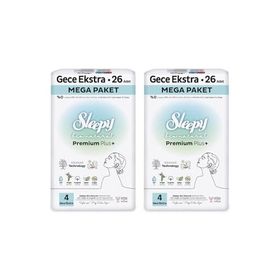 Sleepy Bio Natural Premium Plus Mega Paket Gece Extra 26x2 52 Adet Hijyenik Ped