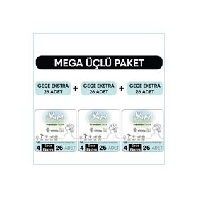 Sleepy Bio Natural Premium Plus Mega Paket Gece Extra 26x3 78 Adet Hijyenik Ped