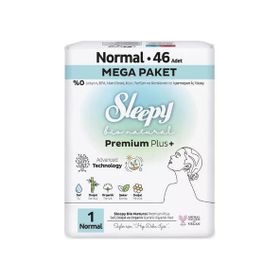 Sleepy Bio Natural Premium Plus Mega Paket Normal 46 Adet Hijyenik Ped