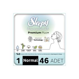 Sleepy Bio Natural Premium Plus Mega Paket Normal 46 Adet Hijyenik Ped