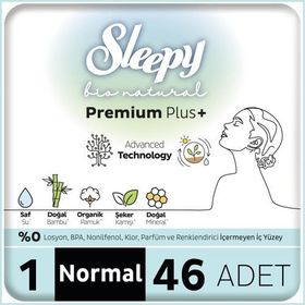 Sleepy Bio Natural Premium Plus Mega Paket Normal 46x6 276 Adet Hijyenik Ped