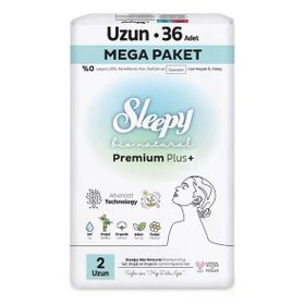 Sleepy Bio Natural Premium Plus Mega Paket Uzun 36 Adet Hijyenik Ped