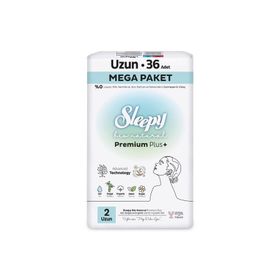 Sleepy Bio Natural Premium Plus Mega Paket Uzun 36 Adet Hijyenik Ped