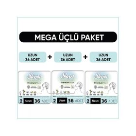 Sleepy Bio Natural Premium Plus Mega Paket Uzun 36x3 108 Adet Hijyenik Ped
