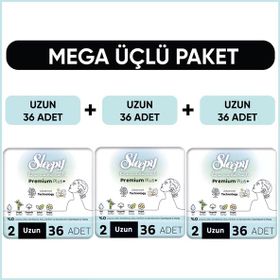 Sleepy Bio Natural Premium Plus Mega Paket Uzun 36x3 108 Adet Hijyenik Ped