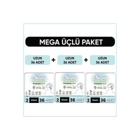 Sleepy Bio Natural Premium Plus Mega Paket Uzun 36x3 108 Adet Hijyenik Ped