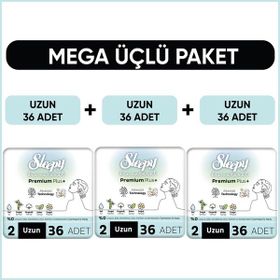 Sleepy Bio Natural Premium Plus Mega Paket Uzun 36x3 108 Adet Hijyenik Ped