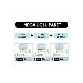Sleepy Bio Natural Premium Plus Mega Paket Uzun 36x3 108 Adet Hijyenik Ped