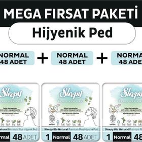 Sleepy Bio Natural Premium Plus Normal 144 Adet Hijyenik Ped