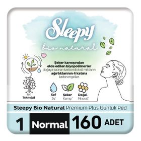 Sleepy Bio Natural Premium Plus Normal 160 Adet Günlük Ped