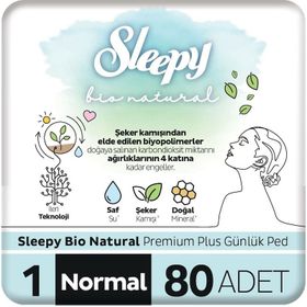 Sleepy Bio Natural Premium Plus Normal 80 Adet Günlük Ped