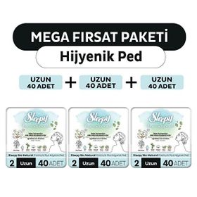 Sleepy Bio Natural Premium Plus Uzun 120 Adet Hijyenik Ped