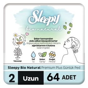 Sleepy Bio Natural Premium Plus Uzun 64 Adet Günlük Ped