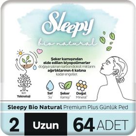 Sleepy Bio Natural Premium Plus Uzun 64 Adet Günlük Ped