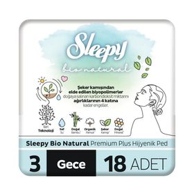 Sleepy Bio Natural Süper Eco Gece 18'li Hijyen Pedi