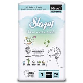 Sleepy Bio Natural Süper Eco Normal 24 Adet Hiyjenik Ped