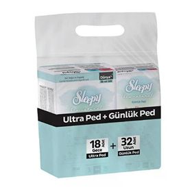 Sleepy Bio Natural Ultra 18 Adet Ped + 32 Adet Günlük Ped